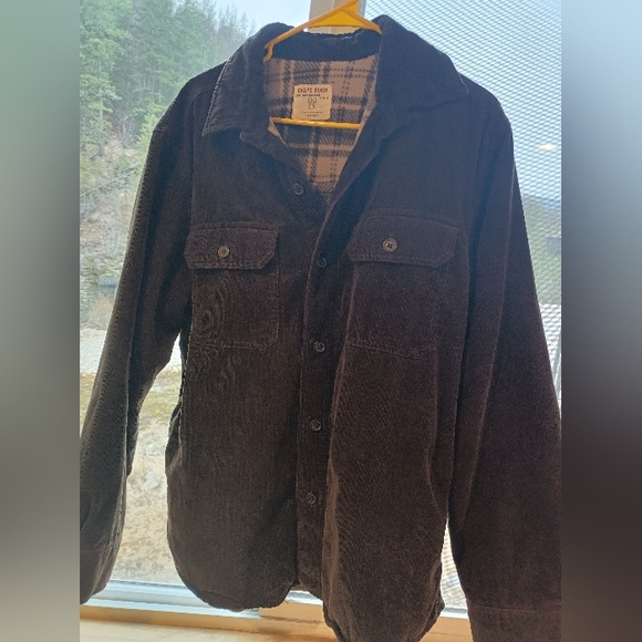 Chaps Other - Chaps Men's Chocolate Brown Plaid Lined Corduroy Jacket